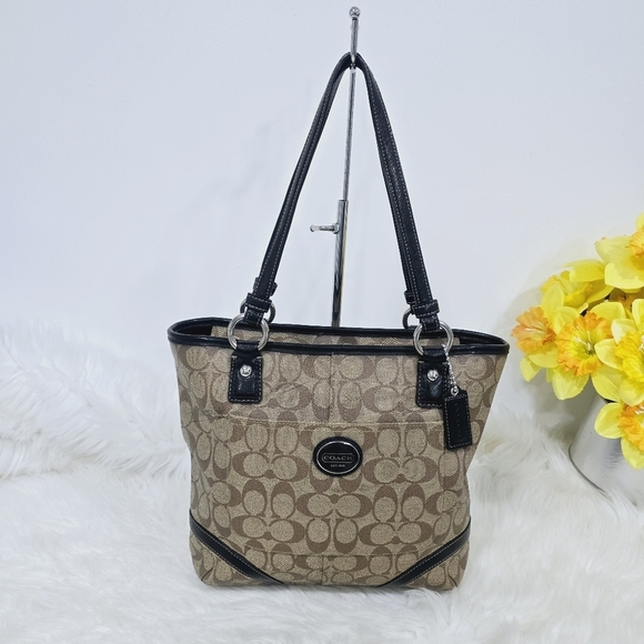 Coach Handbags - Coach Signature Canvas leather tote bag
